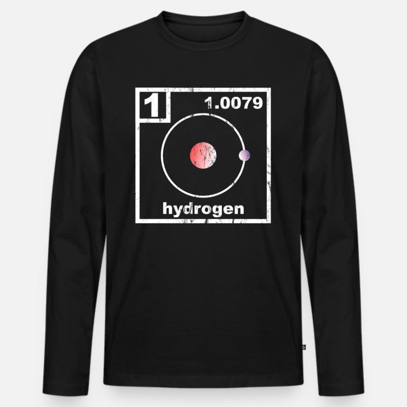 Hydrogen Periodic Table - Männer Premium Bio Langarmshirt - Schwarz