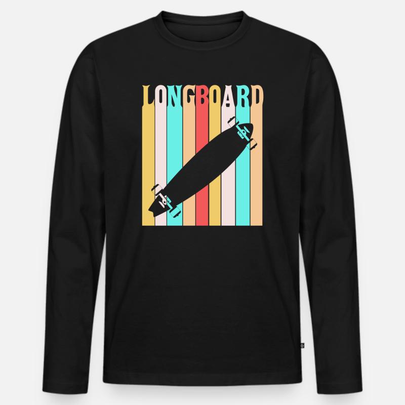 Longboard - Männer Premium Bio Langarmshirt - Schwarz