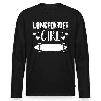 Longboarder Girl Longboard Longboarding Skate - Männer Premium Bio Langarmshirt - Schwarz - Vorne - Nico (187cm)