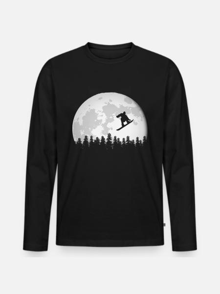Snowboard - Männer Premium Bio Langarmshirt - Schwarz