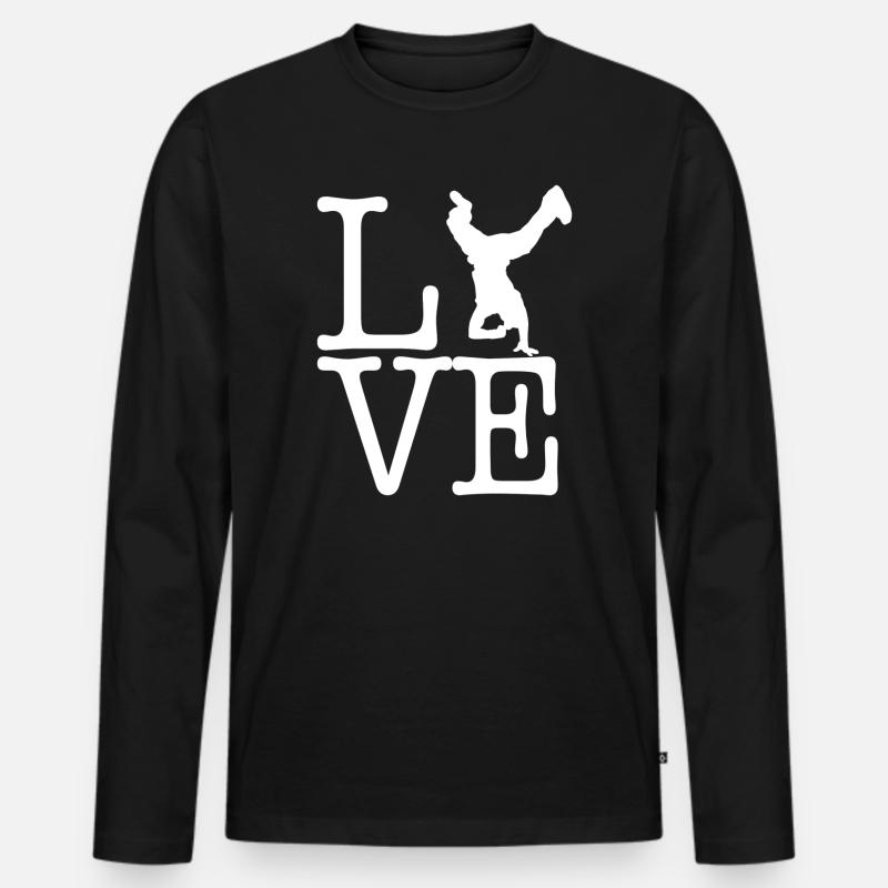 Breakdance - Männer Premium Bio Langarmshirt - Schwarz