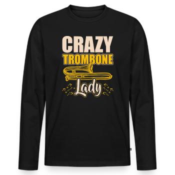 Crazy Trombone Lady Trombone Trombone - T-shirt manches longues Premium bio Homme - noir - Devant - Nico (187cm)