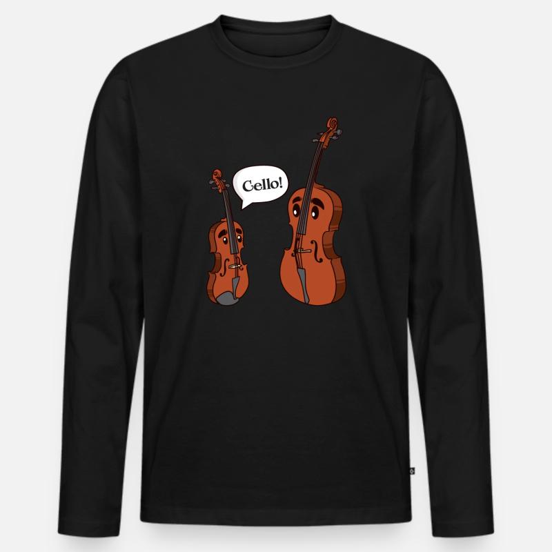 Cello - Männer Premium Bio Langarmshirt - Schwarz