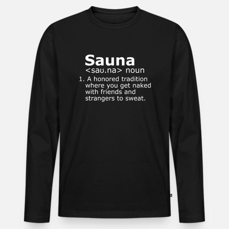 Sauna Definition - Männer Premium Bio Langarmshirt - Schwarz