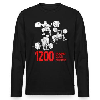 1200 Pound Club Member 2 - Bodybuilder Powerlifter - Männer Premium Bio Langarmshirt - Schwarz - Vorne - Nico (187cm)