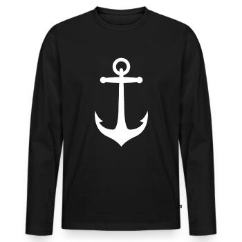 ancre - T-shirt manches longues Premium bio Homme - noir - Devant - Nico (187cm)