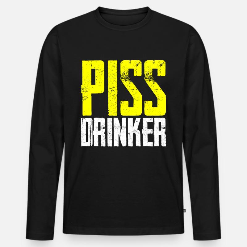 Piss Drinker 4 - Männer Premium Bio Langarmshirt - Schwarz