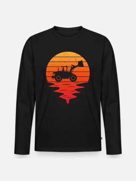 Retro wheel loader - Men's Premium Organic Long Sleeve Shirt - black