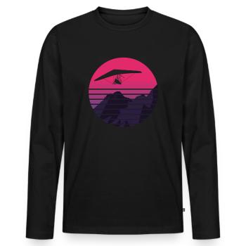 Hang glider sledder Deltasegler - Men's Premium Organic Long Sleeve Shirt - black - Front - Nico (187cm)