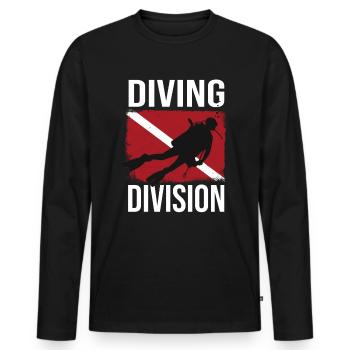 Scuba Diving Plongeur pavillon de plongée - T-shirt manches longues Premium bio Homme - noir - Devant - Nico (187cm)