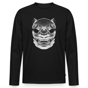 Japanese Tiger - Men's Premium Organic Long Sleeve Shirt - black - Front - Nico (187cm)