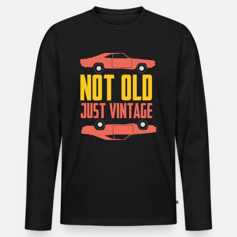 Oldtimer - Männer Premium Bio Langarmshirt - Schwarz