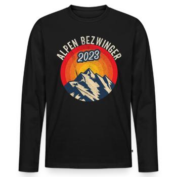 Alpenbezwinger 2023 Alpenüberquerung Finisher - Männer Premium Bio Langarmshirt - Schwarz - Vorne - Nico (187cm)