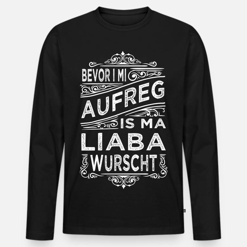 BEVOR I MI AUFREG... - Männer Premium Bio Langarmshirt - Schwarz