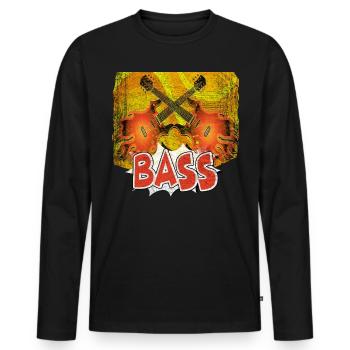 Bass Bassist Basser Bass Player Gitarre Gitarrist - Männer Premium Bio Langarmshirt - Schwarz - Vorne - Nico (187cm)