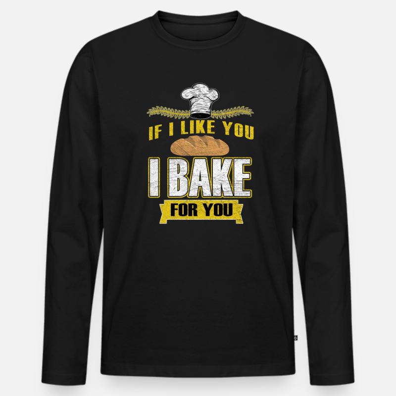 Backwaren Bäcker - Männer Premium Bio Langarmshirt - Schwarz