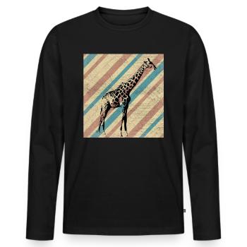 Safari - Männer Premium Bio Langarmshirt - Schwarz - Vorne - Nico (187cm)