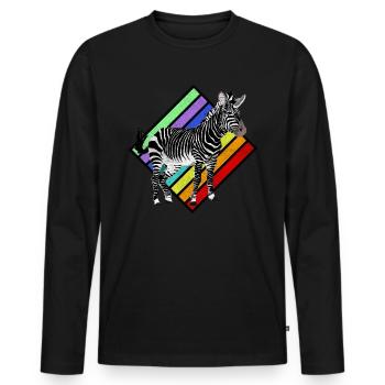 Zebra crossing zebra - Men's Premium Organic Long Sleeve Shirt - black - Front - Nico (187cm)