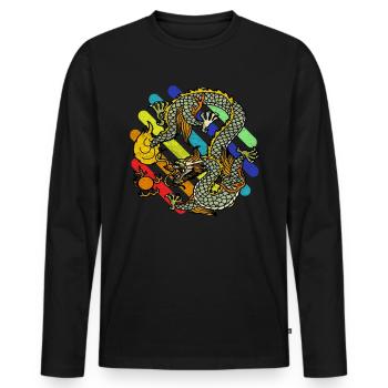 mythical creatures - Men's Premium Organic Long Sleeve Shirt - black - Front - Nico (187cm)
