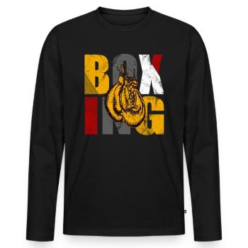 Boxing Boxing Gloves Boxing Boxing Boxing Martial Arts - Men's Premium Organic Long Sleeve Shirt - black - Front - Nico (187cm)