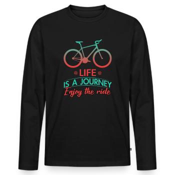 Vélo vélo vélo vélo vélo - T-shirt manches longues Premium bio Homme - noir - Devant - Nico (187cm)