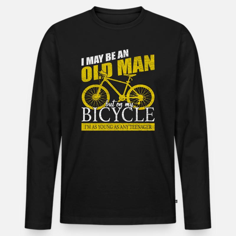 Fahrradfahren - Männer Premium Bio Langarmshirt - Schwarz