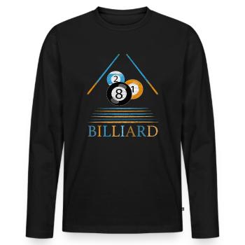 Billard billard snooker queue billiard 8-Ball - T-shirt manches longues Premium bio Homme - noir - Devant - Nico (187cm)