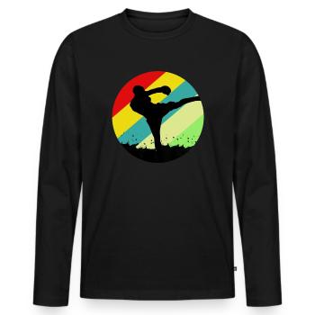 Kickboxen Kampfsport - Männer Premium Bio Langarmshirt - Schwarz - Vorne - Nico (187cm)