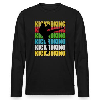 Kick-Boxing Kick-Boxing - T-shirt manches longues Premium bio Homme - noir - Devant - Nico (187cm)