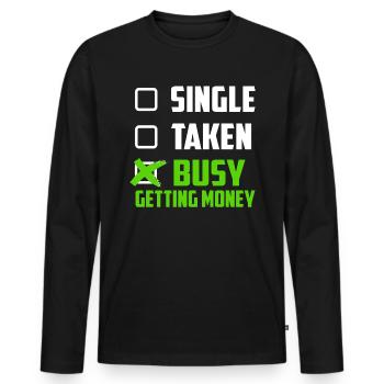 argent Geil - T-shirt manches longues Premium bio Homme - noir - Devant - Nico (187cm)