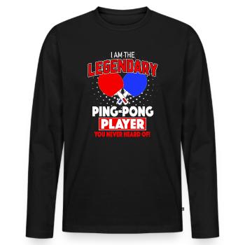 Ping Pong Table Tennis Ping-Pong Ping-Pong - Men's Premium Organic Long Sleeve Shirt - black - Front - Nico (187cm)