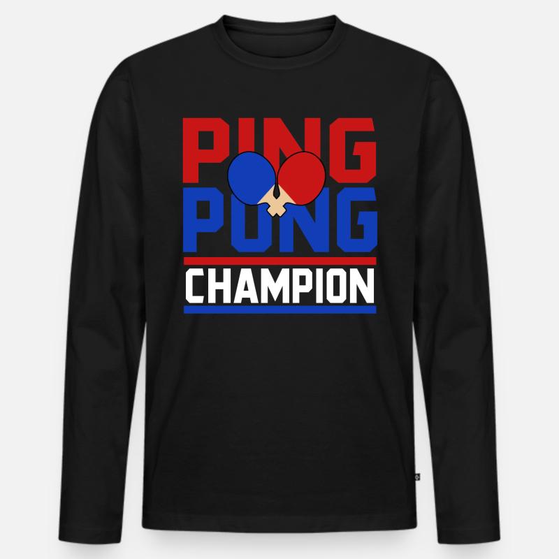 Ping-Pong - Männer Premium Bio Langarmshirt - Schwarz