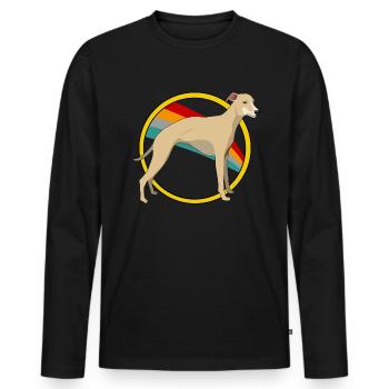greyhound - Men's Premium Organic Long Sleeve Shirt - black - Front - Nico (187cm)