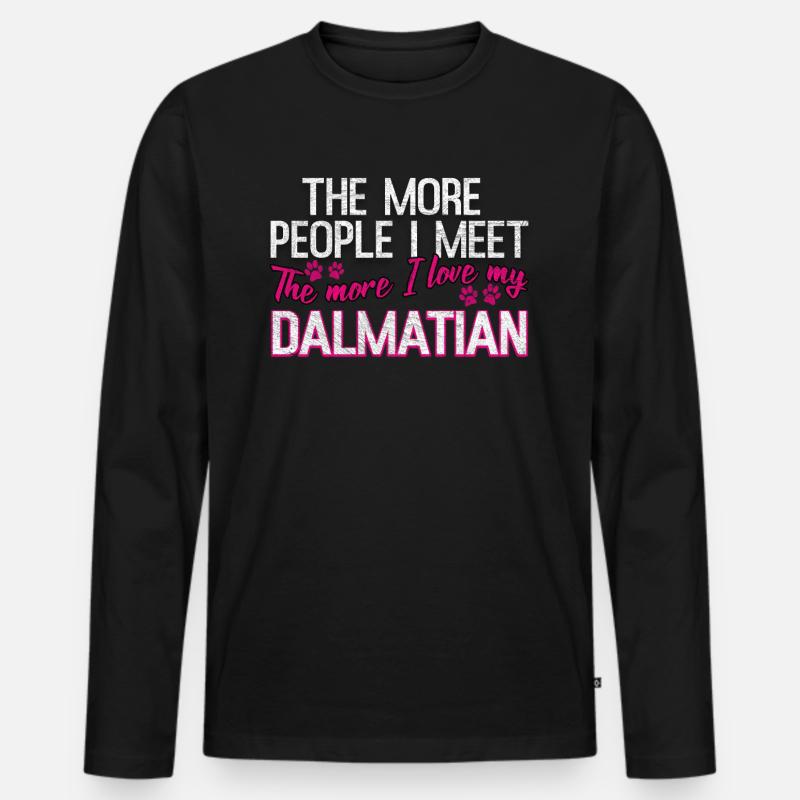 Dalmatiner - Männer Premium Bio Langarmshirt - Schwarz