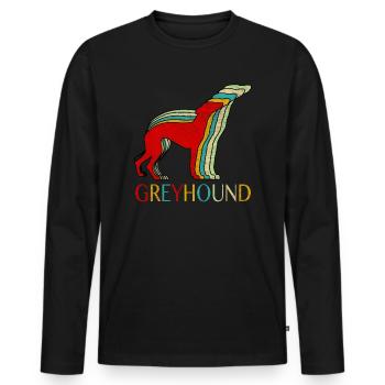 greyhound - Men's Premium Organic Long Sleeve Shirt - black - Front - Nico (187cm)