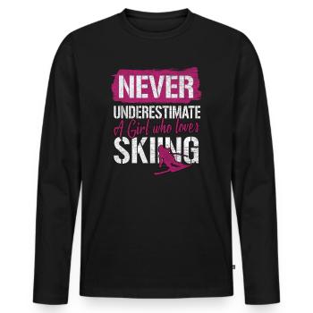 ski - T-shirt manches longues Premium bio Homme - noir - Devant - Nico (187cm)