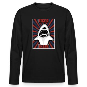Tiger shark marine sealife sea shark shark - Men's Premium Organic Long Sleeve Shirt - black - Front - Nico (187cm)