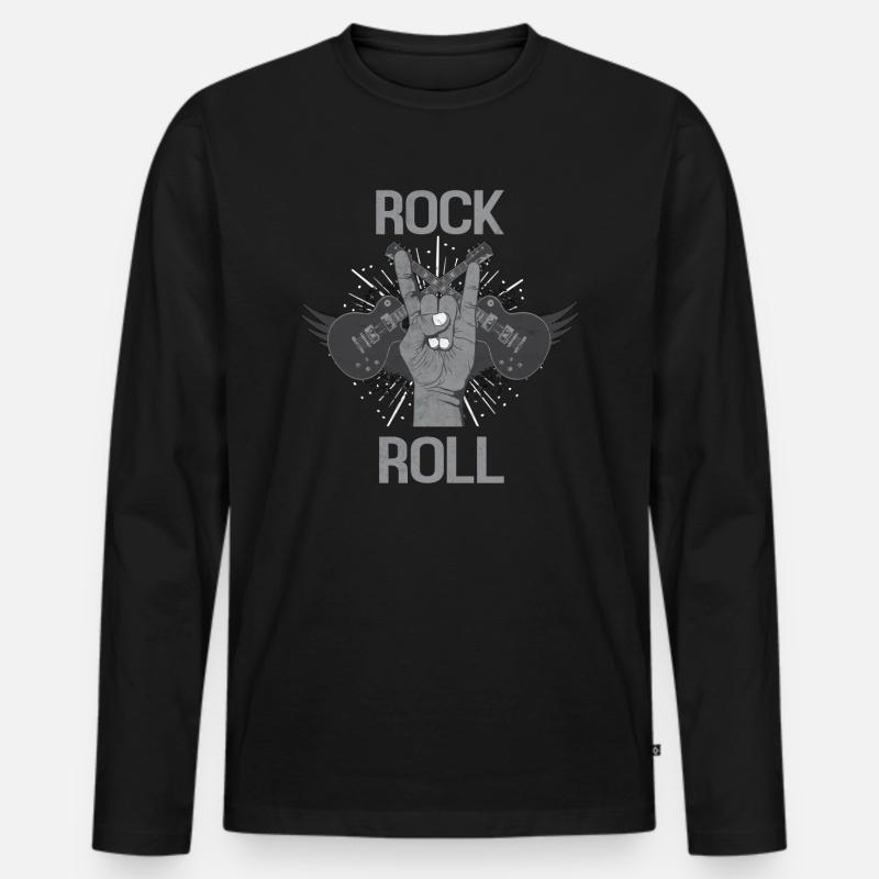 Rock 'n' Roll - Männer Premium Bio Langarmshirt - Schwarz