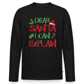 Christmas gift Christmas present Santa - Men's Premium Organic Long Sleeve Shirt - black - Front - Nico (187cm)