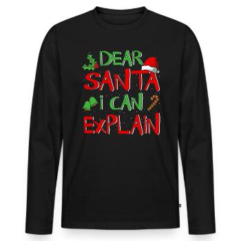 Christmas Santa Claus Christmas Present Xmas - Men's Premium Organic Long Sleeve Shirt - black - Front - Nico (187cm)