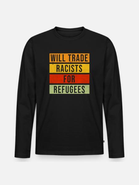 Antifa Antifaschist Antirassismus Sozialismus - Männer Premium Bio Langarmshirt - Schwarz