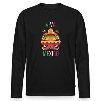 Sombrero mexico mexican roots mexican - Men's Premium Organic Long Sleeve Shirt - black - Front - Nico (187cm)
