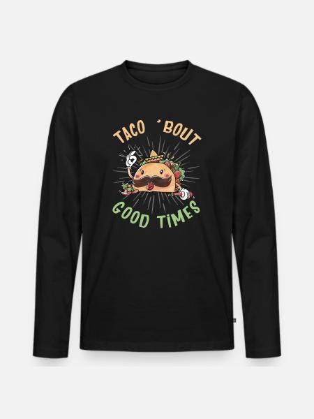 Lustige Bilder Mexiko Taco - Männer Premium Bio Langarmshirt - Schwarz