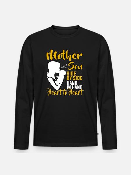 Mama Mutterliebe Sohn - Männer Premium Bio Langarmshirt - Schwarz