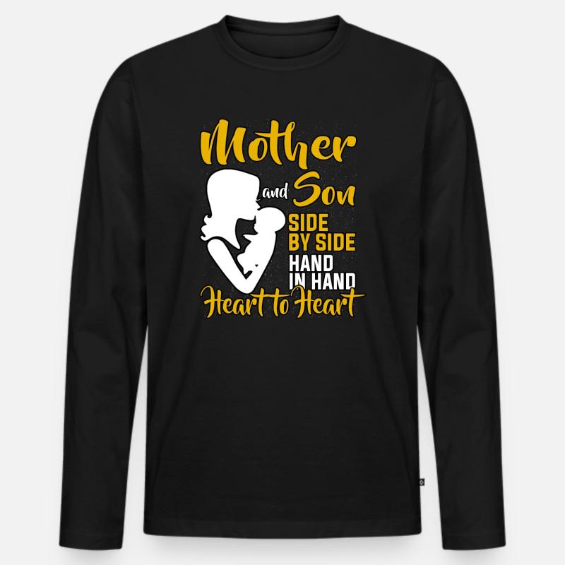 Mama Mutterliebe Sohn - Männer Premium Bio Langarmshirt - Schwarz