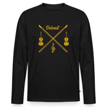Violon violon - T-shirt manches longues Premium bio Homme - noir - Devant - Nico (187cm)
