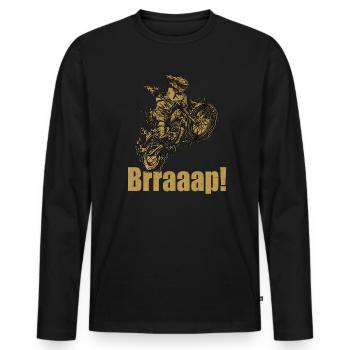 Motocross Extremsport Dirt bike - Männer Premium Bio Langarmshirt - Schwarz - Vorne - Nico (187cm)