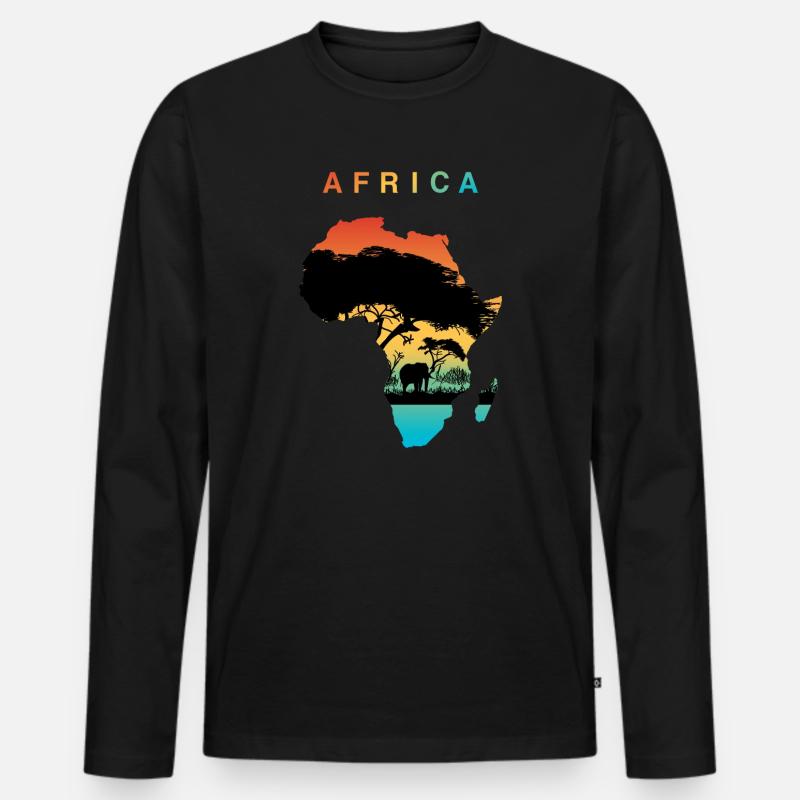 Afrika - Männer Premium Bio Langarmshirt - Schwarz