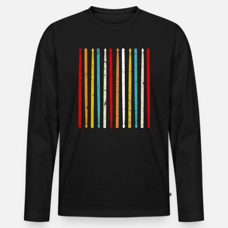 Drumsticks - Männer Premium Bio Langarmshirt - Schwarz
