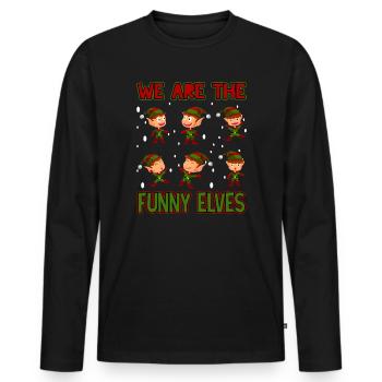 Elf cute elves Christmas elf - Men's Premium Organic Long Sleeve Shirt - black - Front - Nico (187cm)